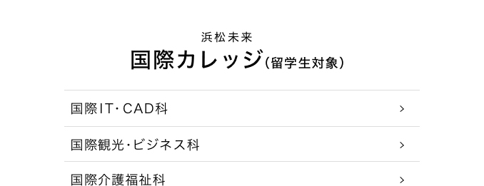 未来総合国際カレッジ（留学生対象）